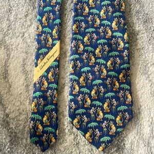 Salvatore Ferragamo Dark Blue Silk Tie